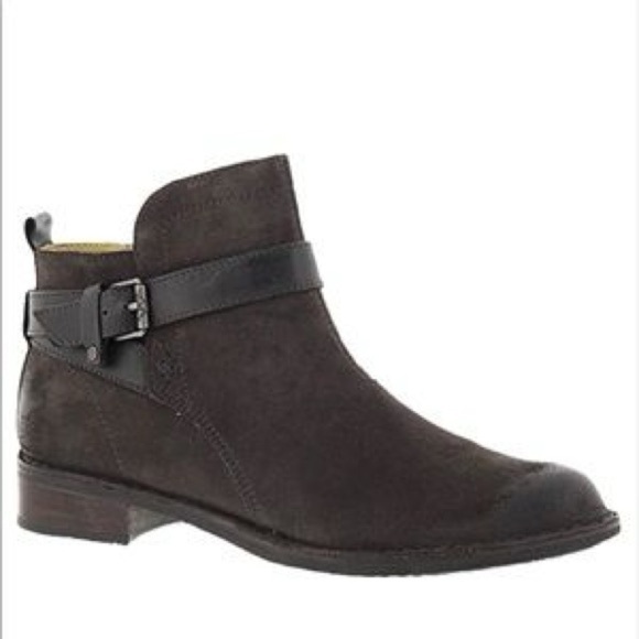 Like New - Bussola x Anthropologie Sevilla Ankle Booties - Coal - size 38 - Picture 1 of 7